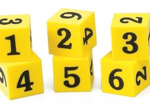 Dice Numbers 2cm 6pc Foam