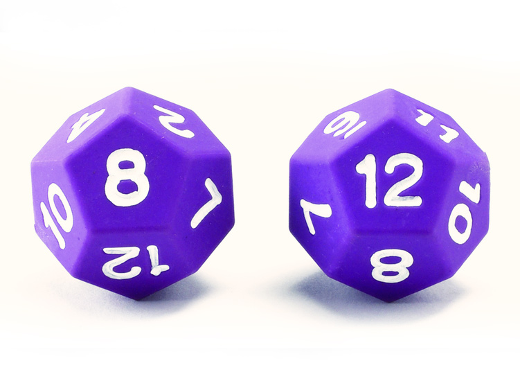 Dice Jumbo Number 1-12 2pc Plastic