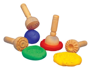 Dough Pattern Stamps Wood 4pc