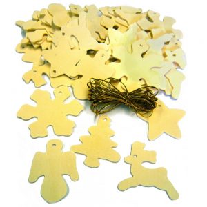 Christmas Wood Decorations 50pc