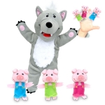 Wolf & 3 Little Pigs Puppet Set