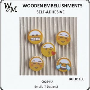 Wood Embellishments Emojis 100's