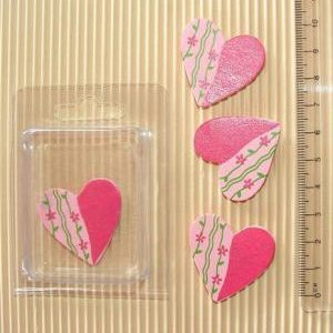 Wood Embellishments Pink Heart 100's