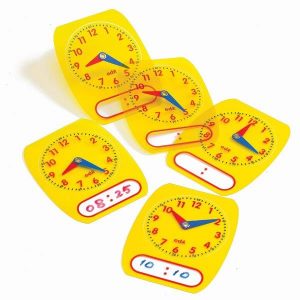 Clock 12hr Student Write & Wipe 5pc