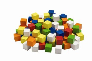 Colour Cubes 2.5cm Wood 102pc