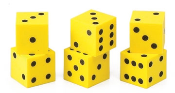 Dice Dot 2cm 6pc Foam
