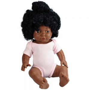 Baby Doll African Girl with Hair