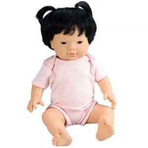 Baby Doll Asian Girl with Hair