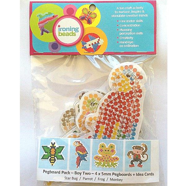 Ironing Beads Pegboards & Idea Cards 4's Boy Set 2
