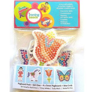 Ironing Beads Pegboards & Idea Cards 4's Girl Set 1