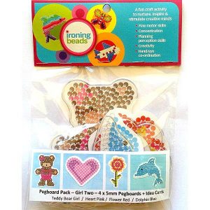 Ironing Beads Pegboards & Idea Cards 4's Girl Set 2