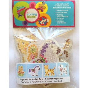 Ironing Beads Pegboards & Idea Cards 4's Pets Set 2