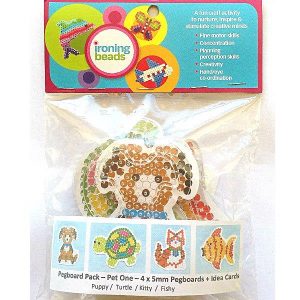 Ironing Beads Pegboards & Idea Cards 4's Pets Set 1