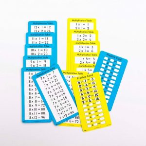 Multiplication Practice Cards 1-12 Times Tables