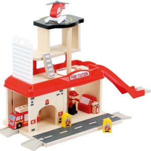 Wooden Fire Station Set