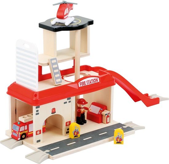 Wooden Fire Station Set