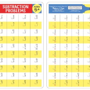 Learning Mats Subtraction Problems 6pc