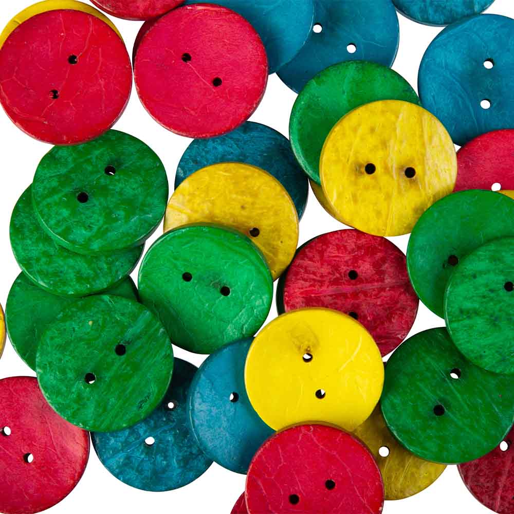 Coconut Shell Buttons 100pc | The Brain Bus