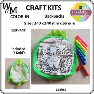 Craft Kit Colour-In Elephant Backpack