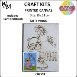 Craft Kit Printed Canvas Kitty in Boot