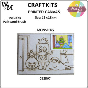 Craft Kit Printed Canvas Monsters