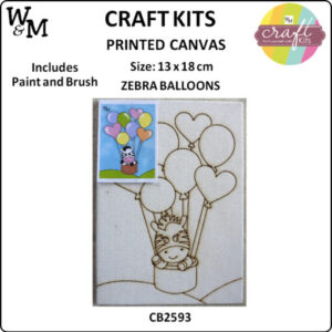 Craft Kit Printed Canvas Zebra Balloons