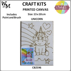 Craft Kit Printed Canvas Unicorn