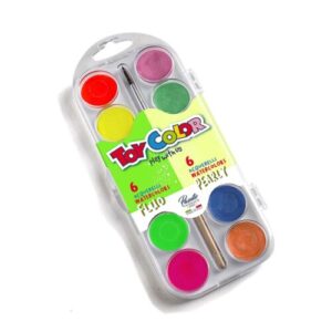 Watercolour Palette 6 Pearly & 6 Fluorescent