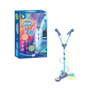 Electric Dual Microphone with Lights & Connecting Cable