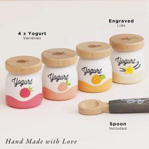 Wooden Yoghurt Set 4pc
