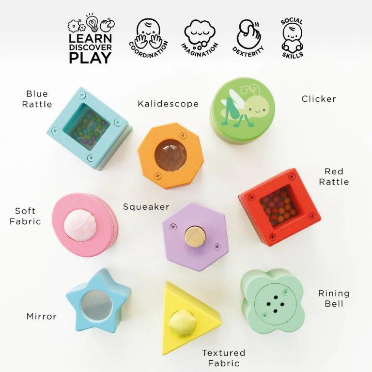 Wooden Rainbow Sensory Shape Sorter