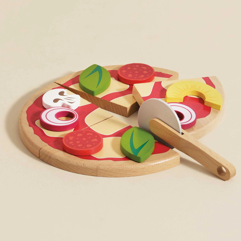 Wooden Sliceable Pizza